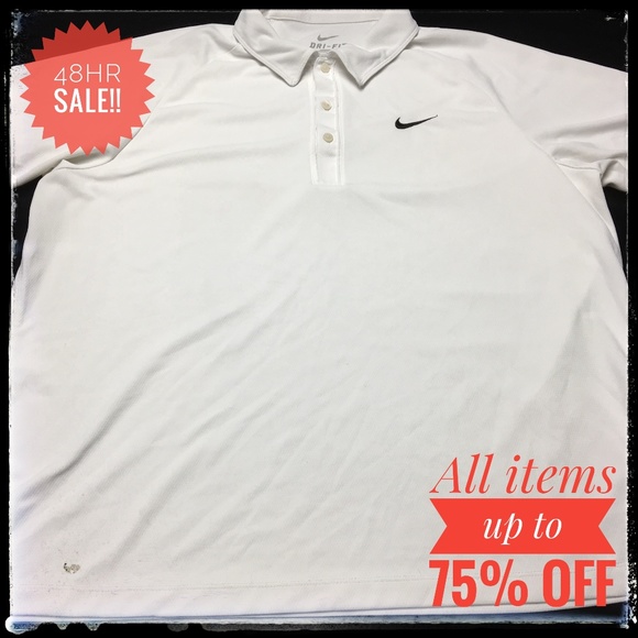 Nike Other - NIKE DRI-FIT XL POLYESTER WHITE 3-BUTTON POLO EUC